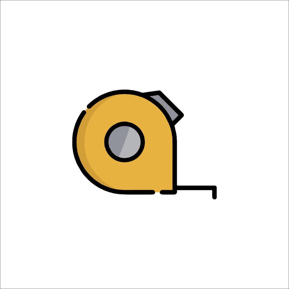 A yellow tape measure on a white background vector