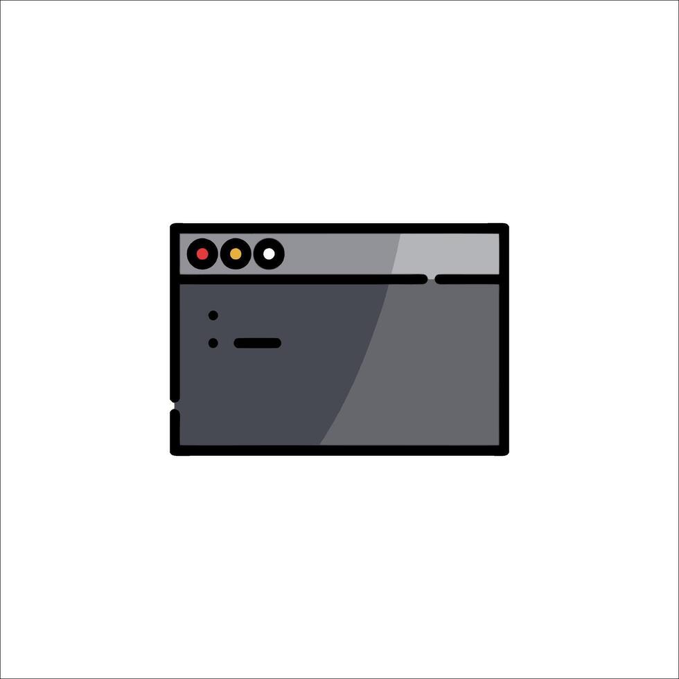 A computer monitor with a red button on it vector