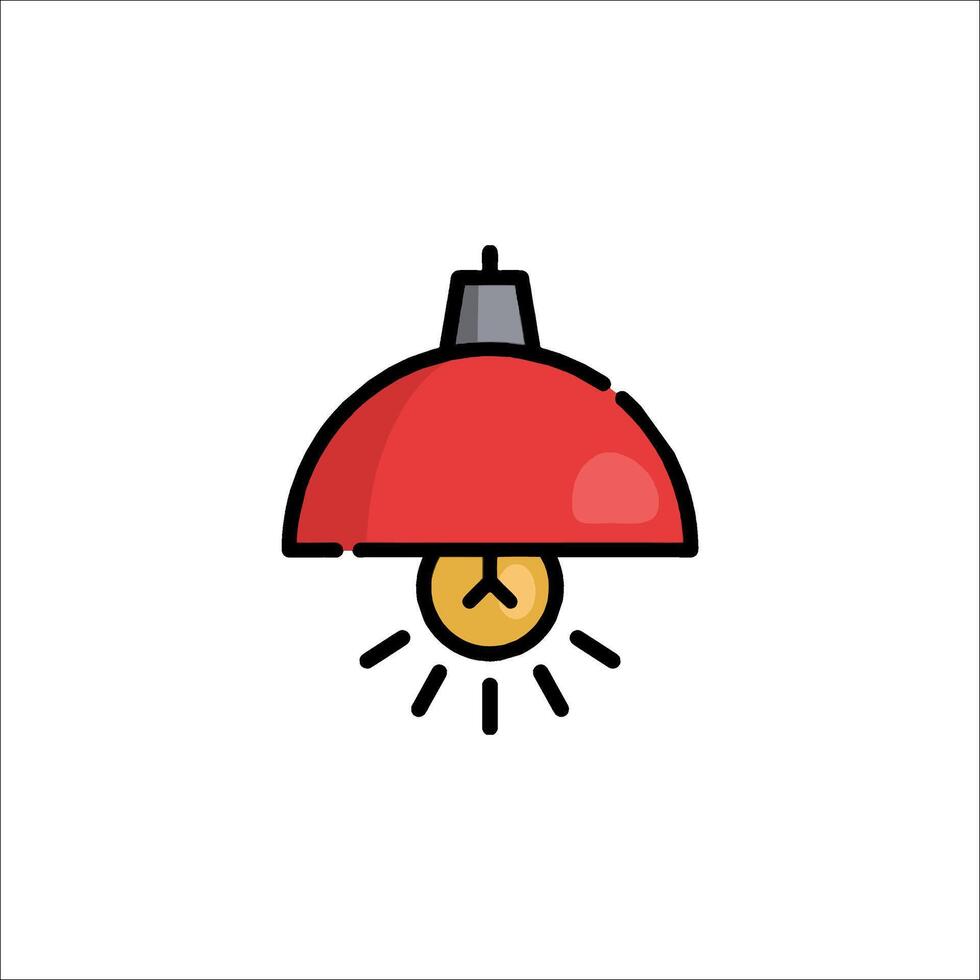 A red light bulb with a clock on top vector