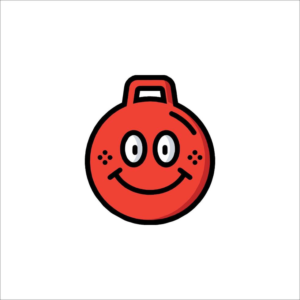 A red ball with a smiley face on it vector