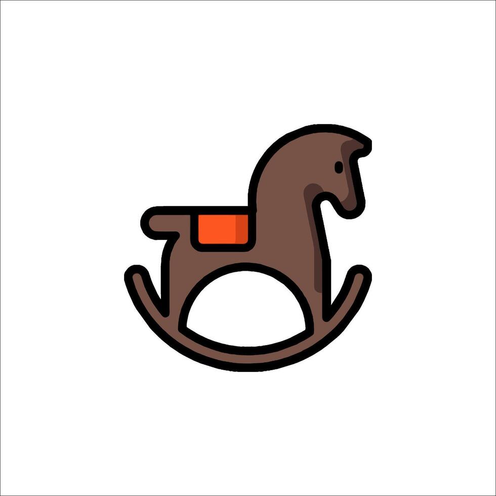 Rocking horse icon illustration vector