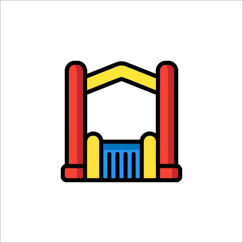 A bouncy castle icon on a white background vector