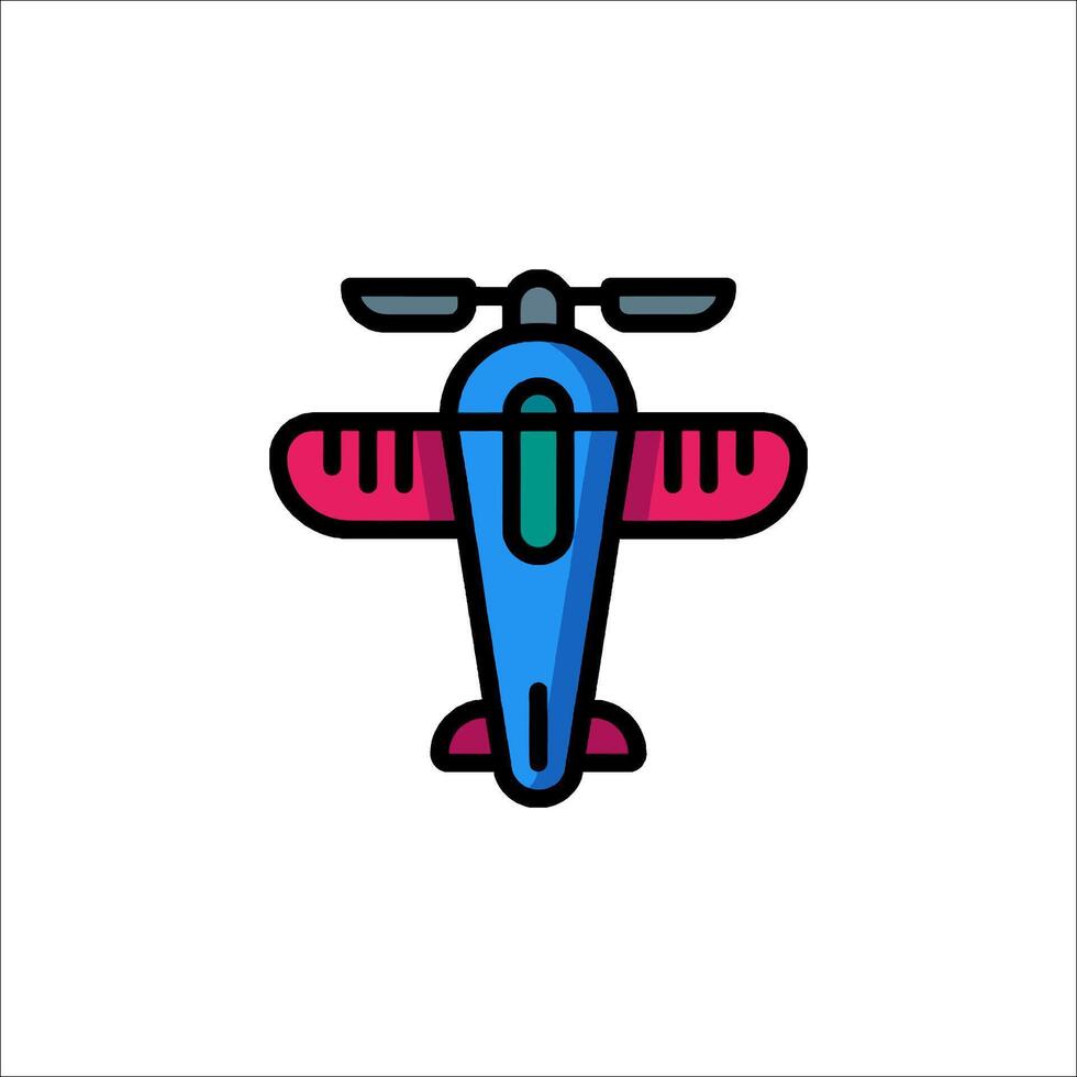 A colorful airplane icon on a white background vector