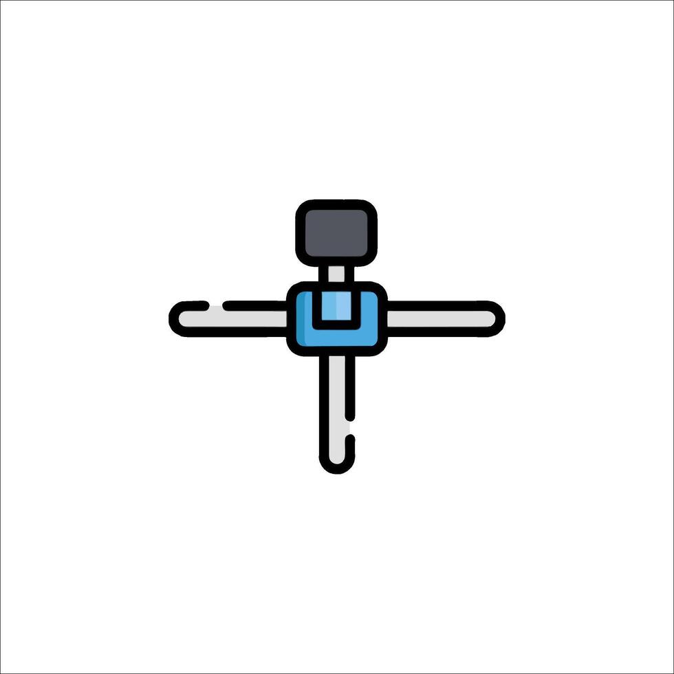 A blue and black icon of a screwdriver vector
