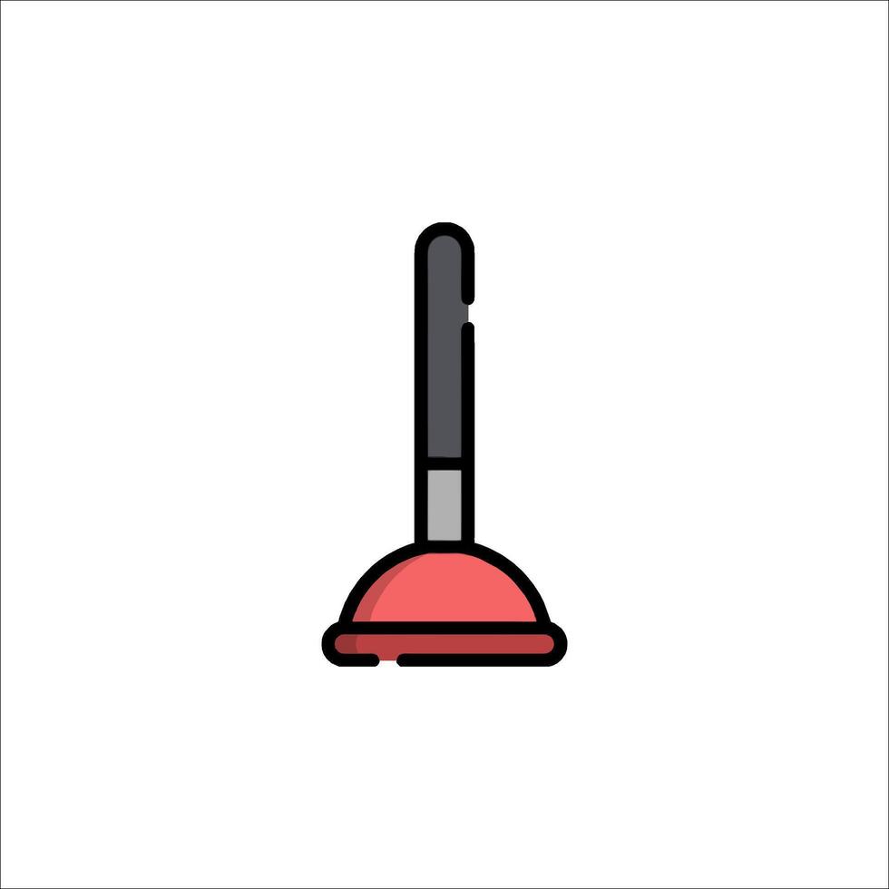 A red and black mop on a white background vector