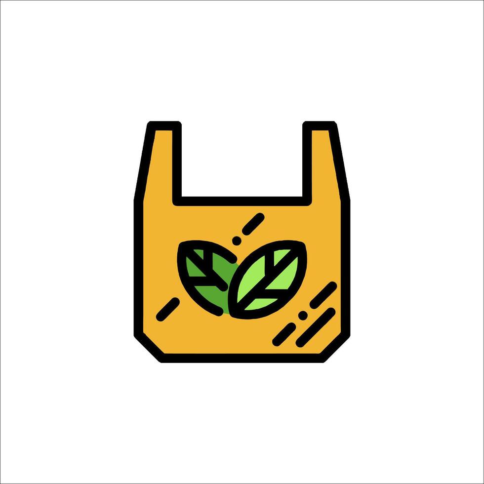 A plastic bag with leaves inside vector