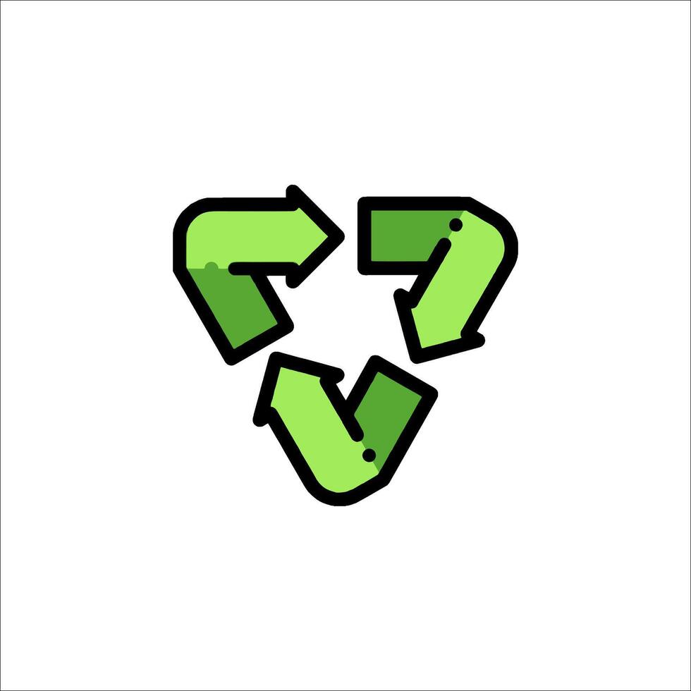 A green recycling symbol with arrows vector