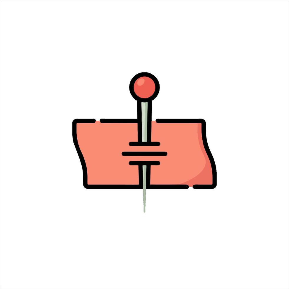 A pin with a red dot on it vector