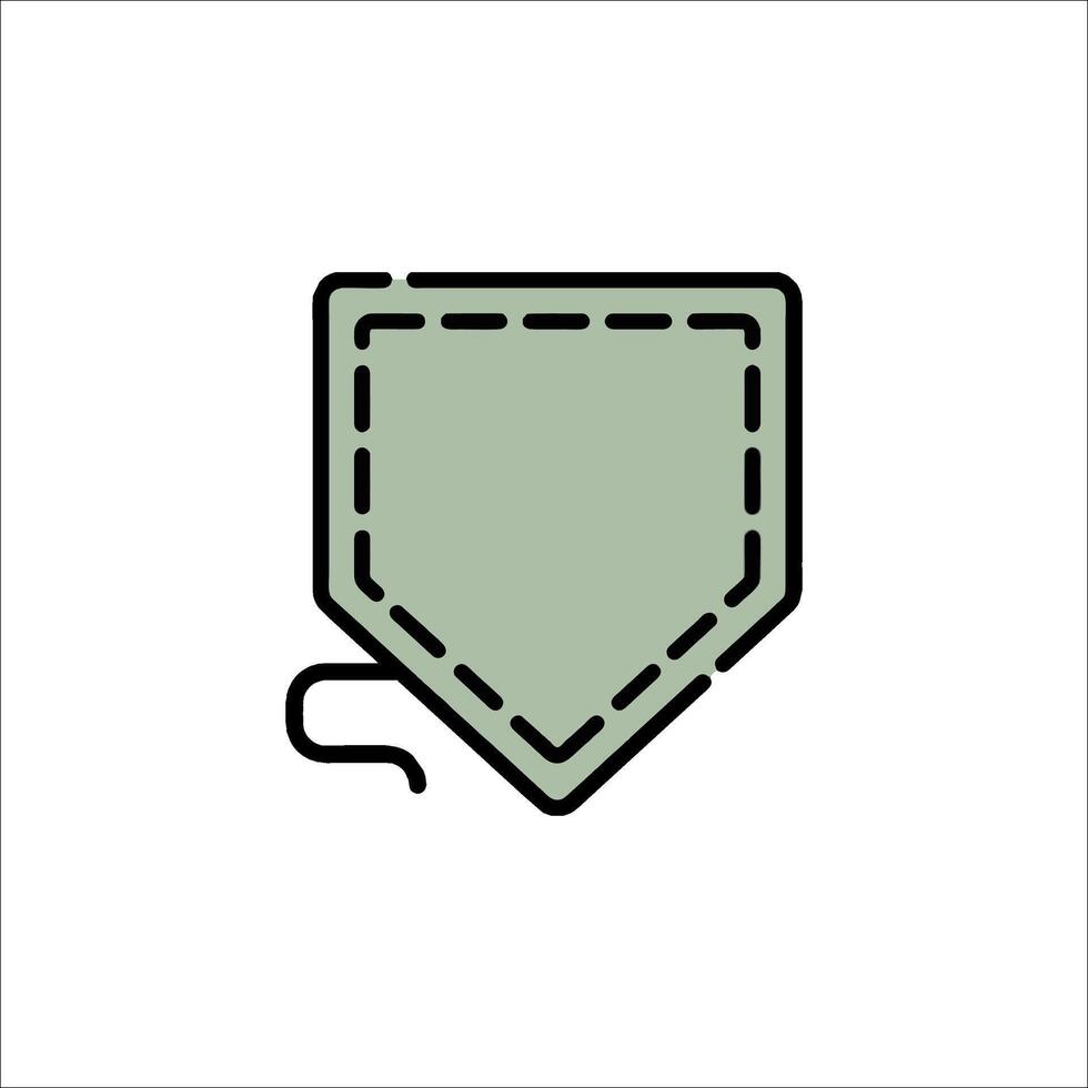 A green pocket with a line on it vector
