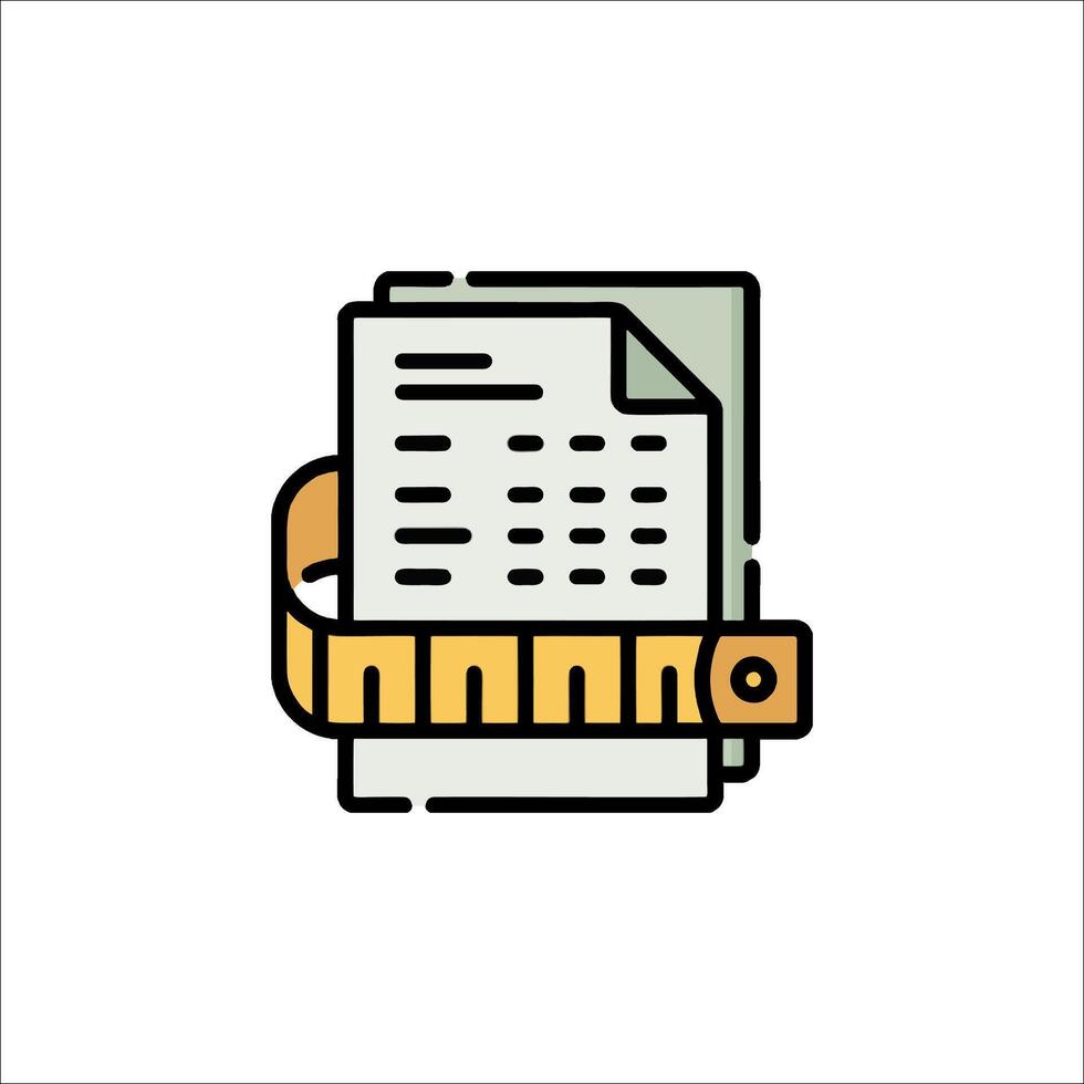 A document with a tape around it and a paper vector