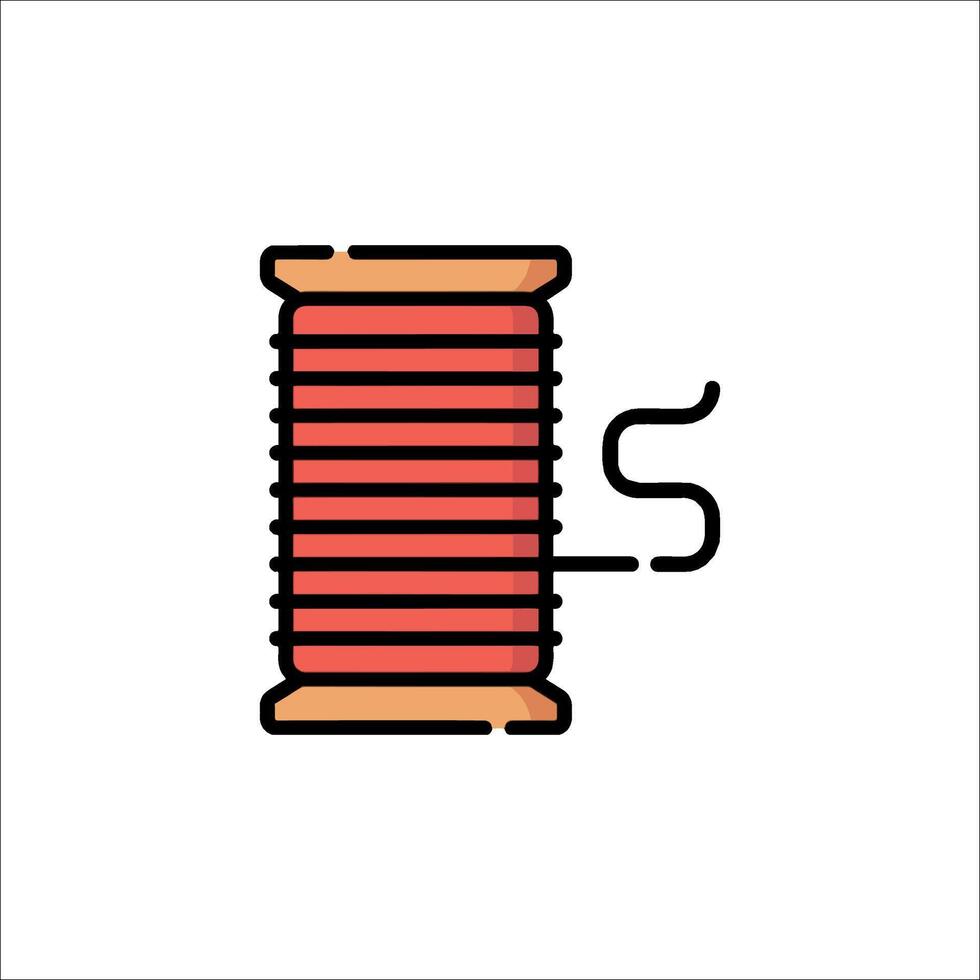 A spool of thread with a needle on it vector