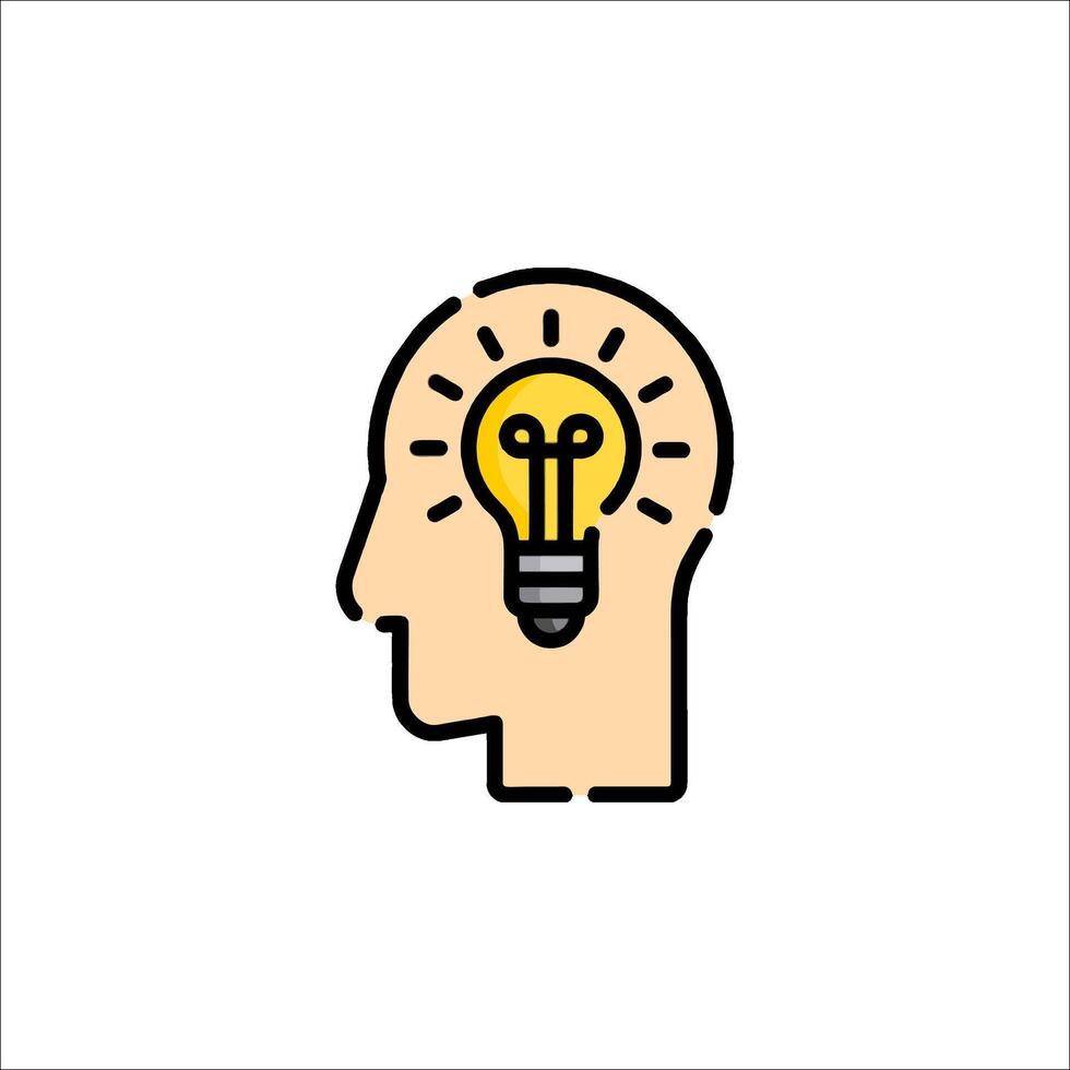 A man's head with a light bulb in it vector