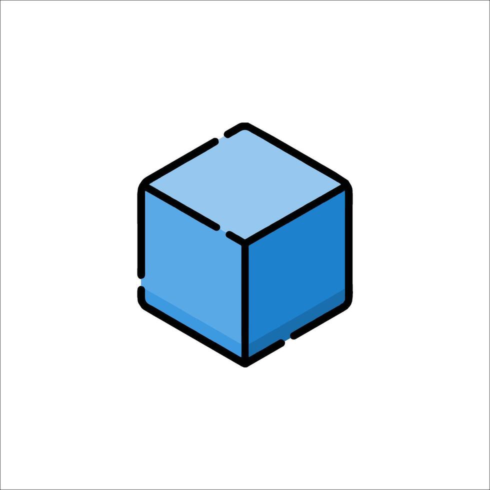 A blue cube icon on a white background vector