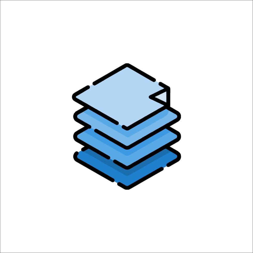 A stack of blue cubes on a white background vector