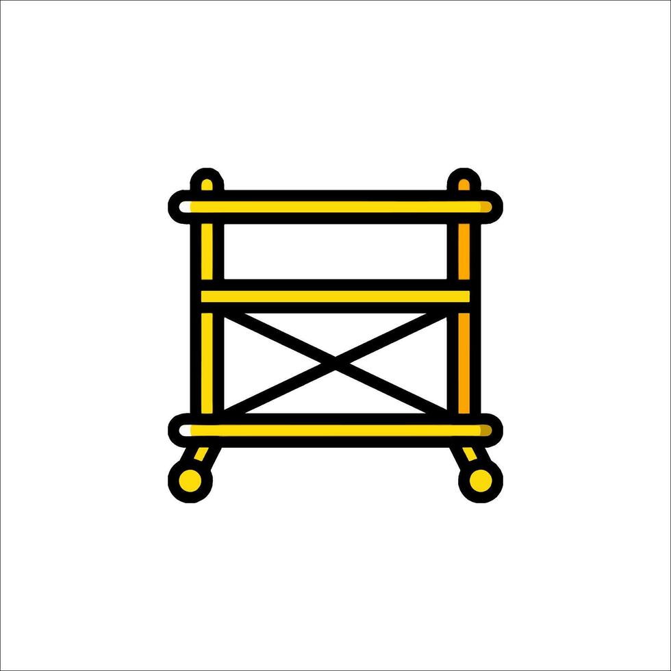 A yellow and black drawing of a table vector