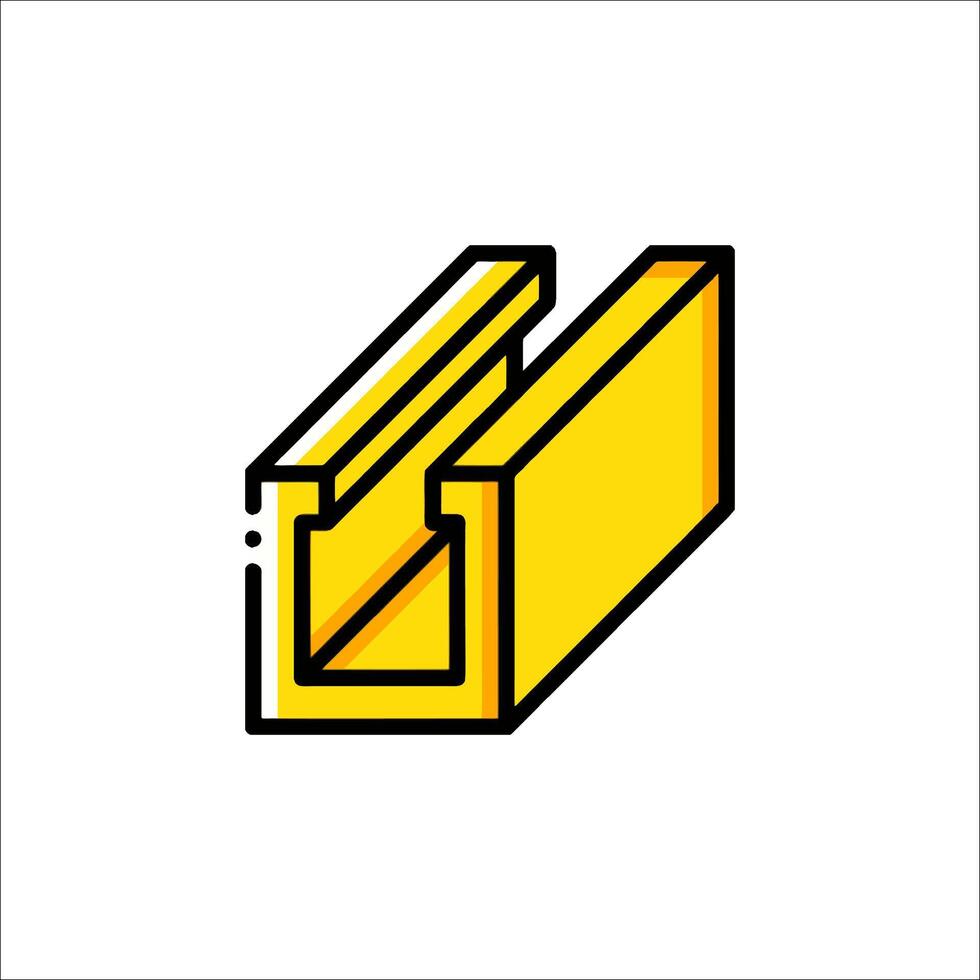 A yellow rectangle with a yellow line on it vector