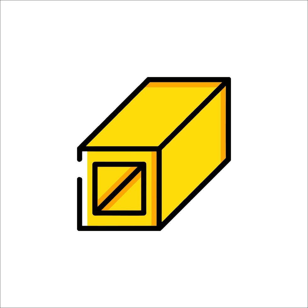 A yellow box with a square on it vector