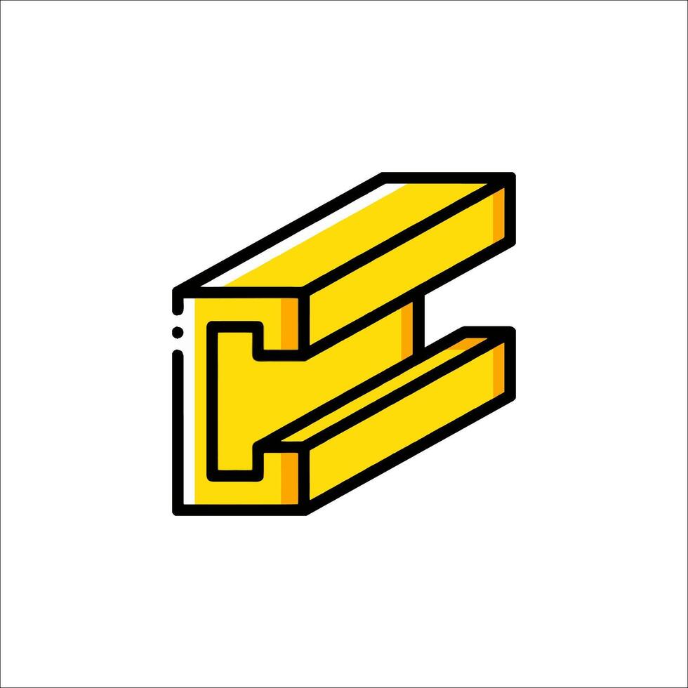 A yellow letter c icon on a white background vector