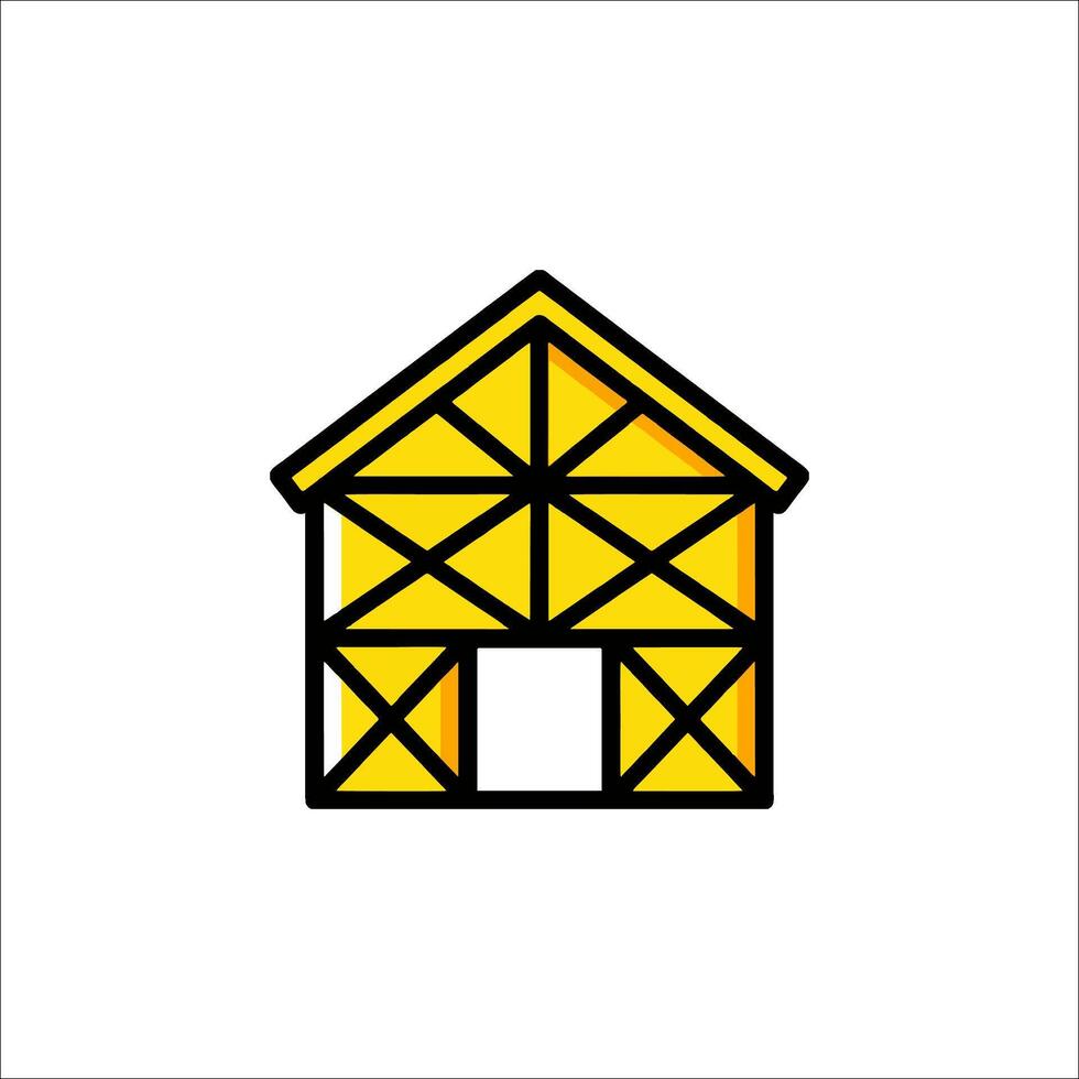 A yellow house icon on a white background vector