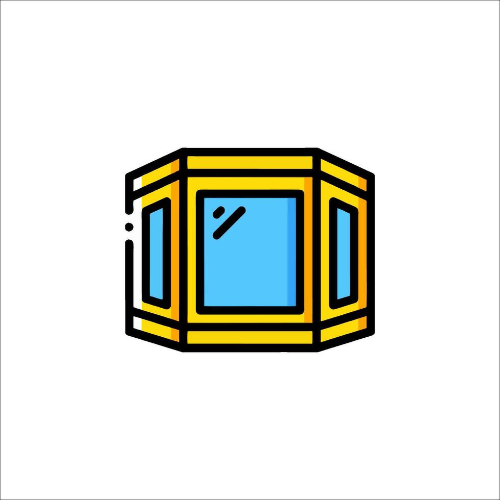 A cube with a window in it on a white background vector