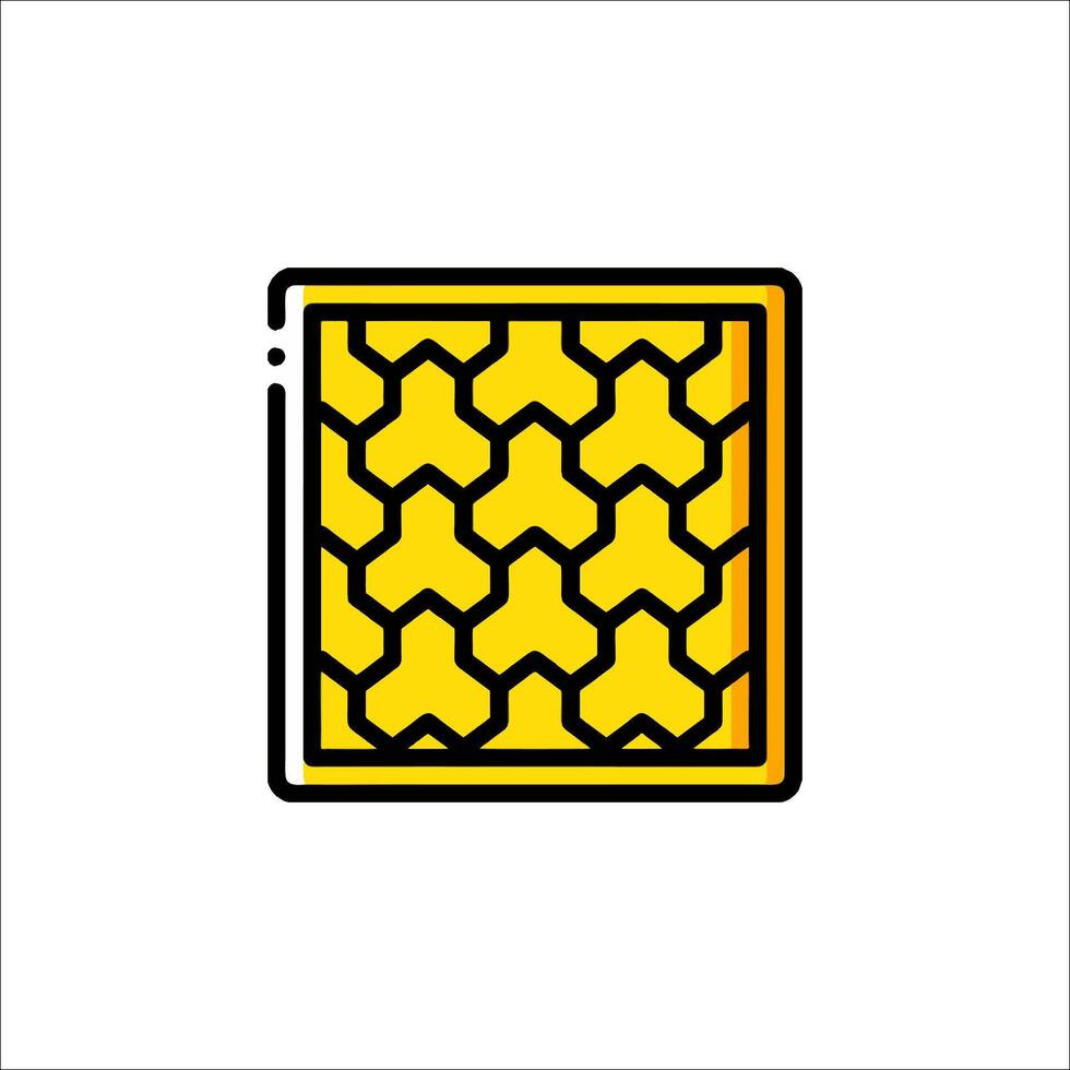 A yellow square with a pattern on it vector