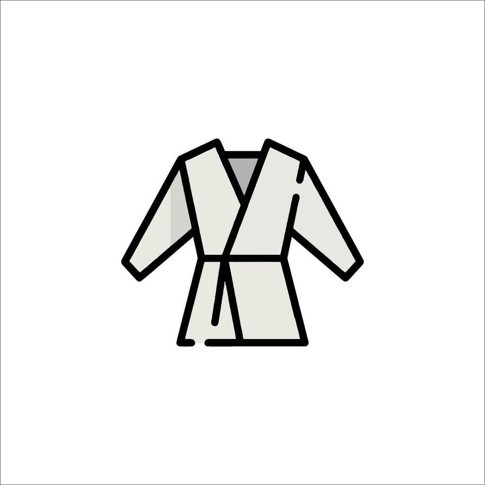 A white robe with a black belt on it vector
