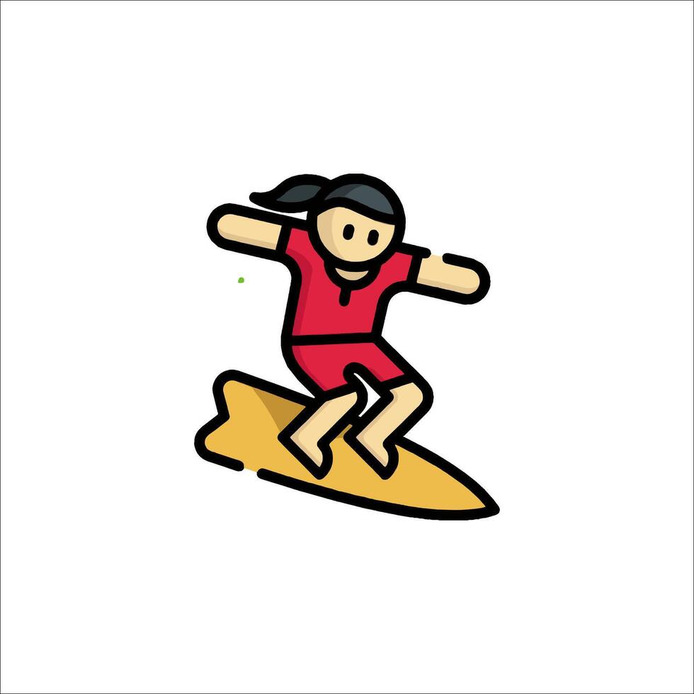 A cartoon character riding a surfboard vector
