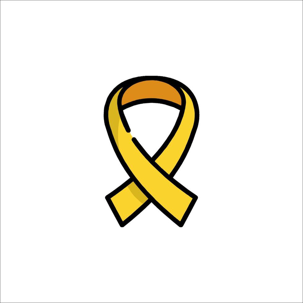 Yellow ribbon icon illustration vector