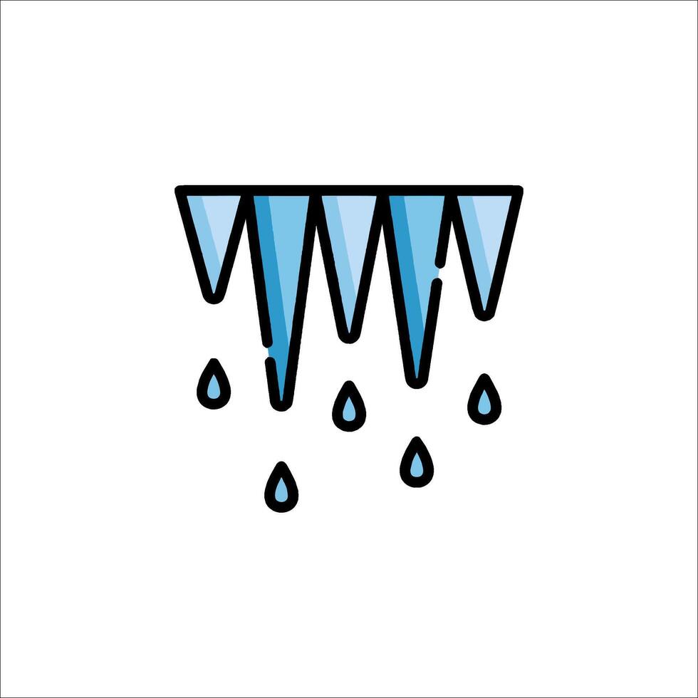 Ice icon with drops of water on it vector