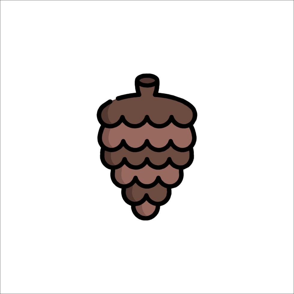 A brown pine cone icon on a white background vector