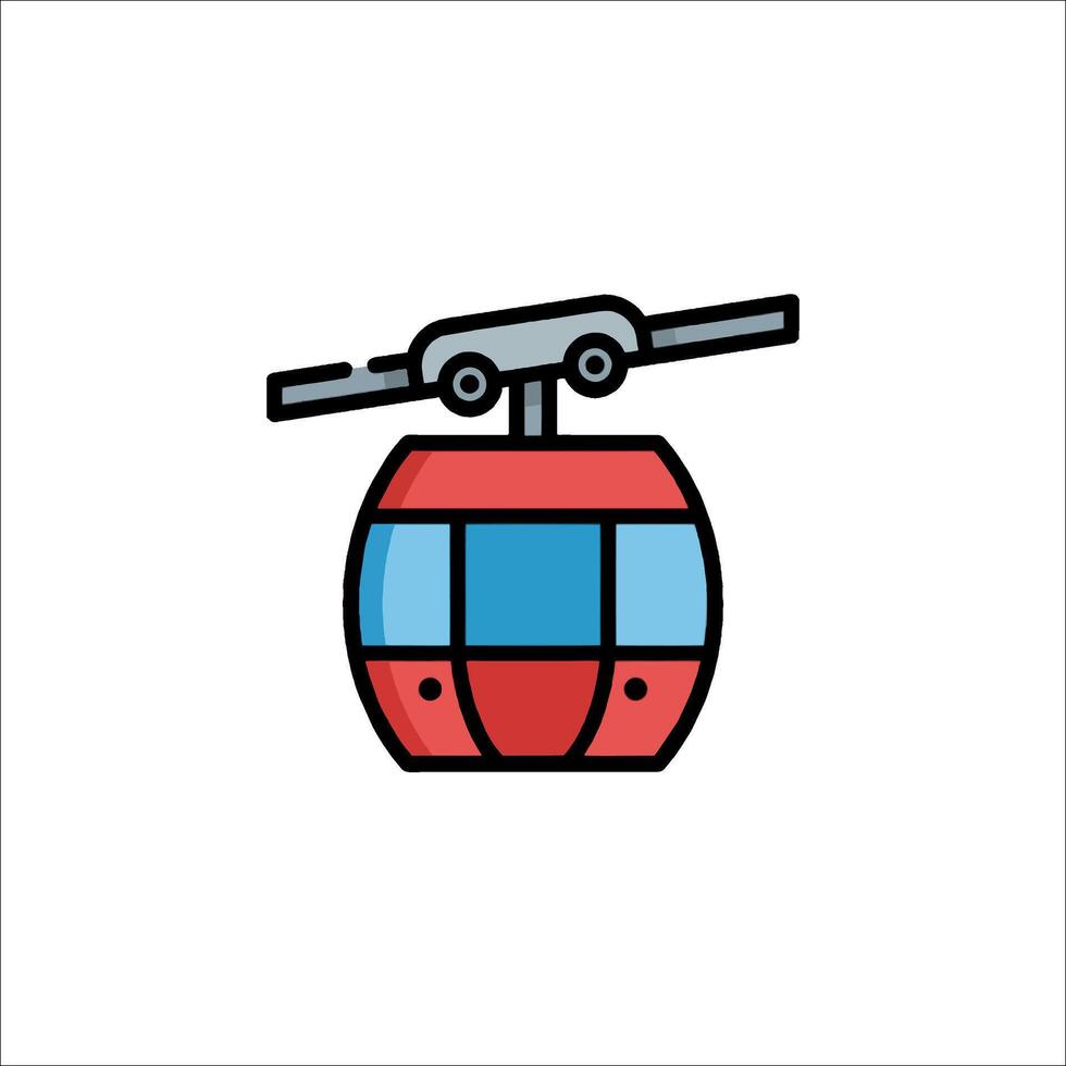A cable car icon on a white background vector