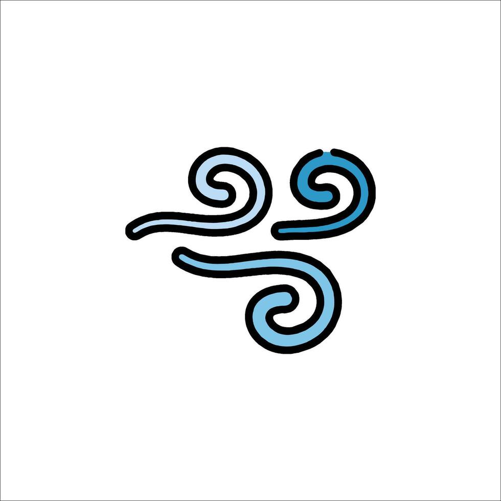 A blue and black logo with swirls vector