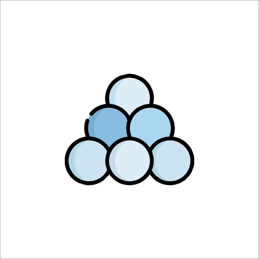 A pyramid of balls icon in a flat style vector