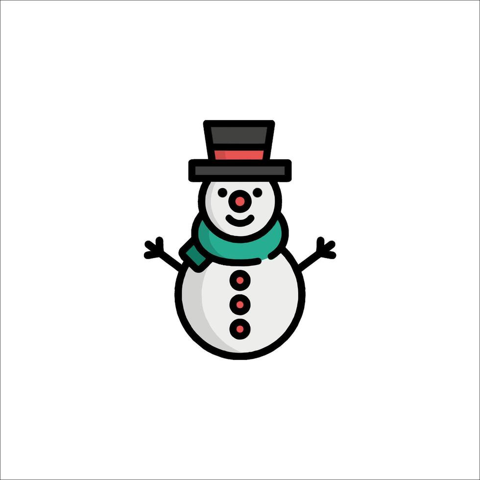 A snowman with a top hat and scarf vector