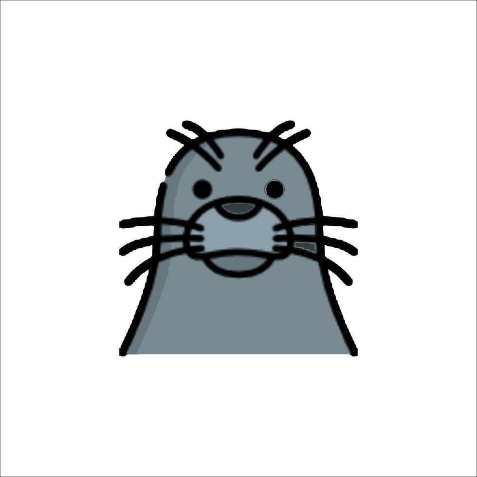 A seal with a black face and a white background vector
