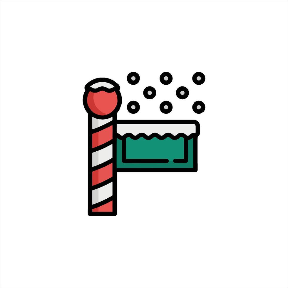 A red and green icon of a candy cane vector