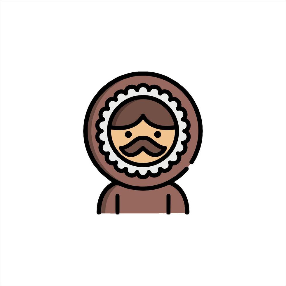 A man with a mustache and a hoodie vector