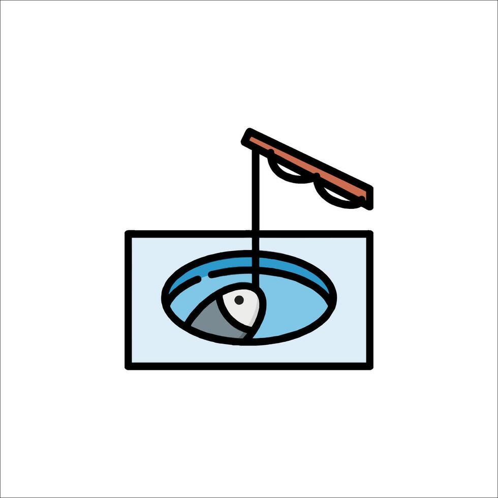 Fish in the water icon illustration vector