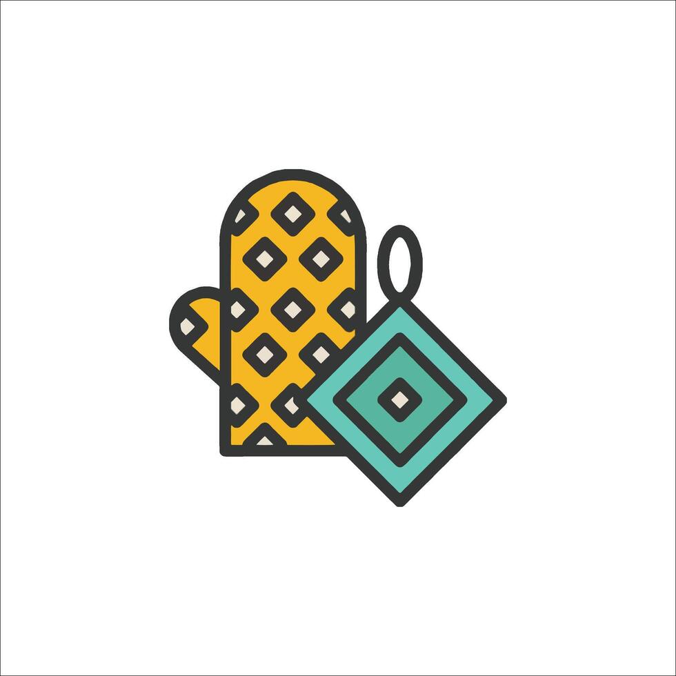 A pair of mittens and a diamond ring vector
