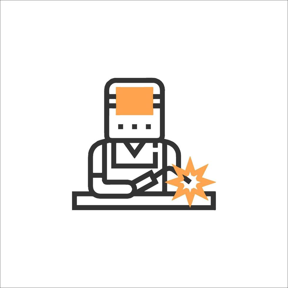 A man with a hammer and a knife icon vector