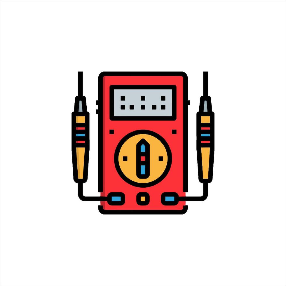 A red and black multimeter icon on a white background vector