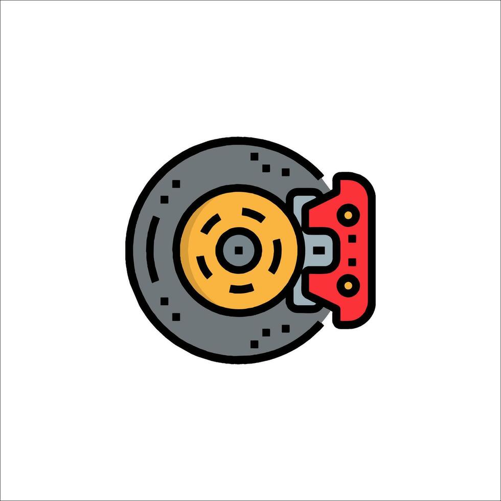 A record player icon with a red and yellow disc vector