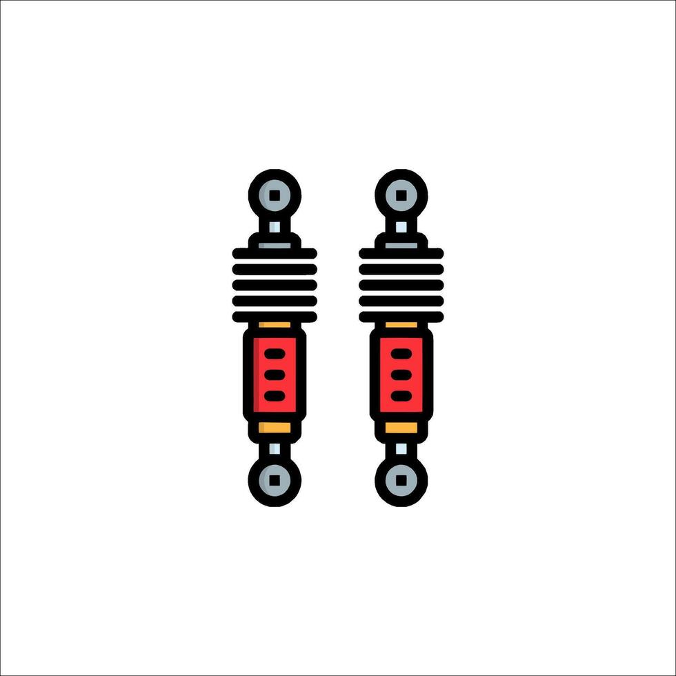 Two shock absorbers on a white background vector