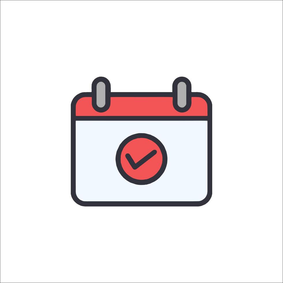 Calendar icon with tick mark on it vector