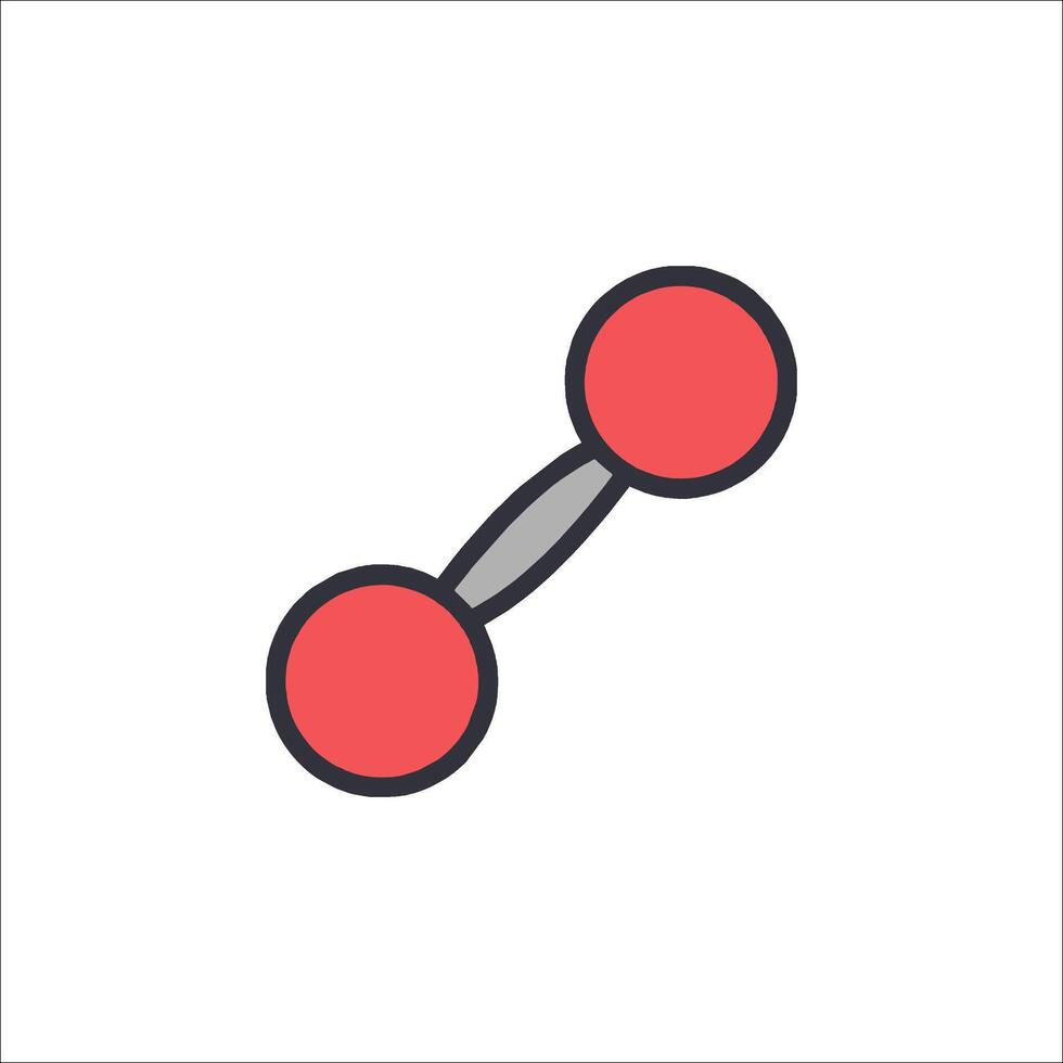 A red and gray barbell icon on a white background vector