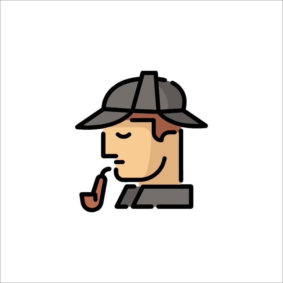 A man in a hat smoking a pipe vector