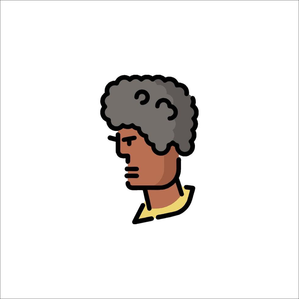 A cartoon man with curly hair and a beard vector