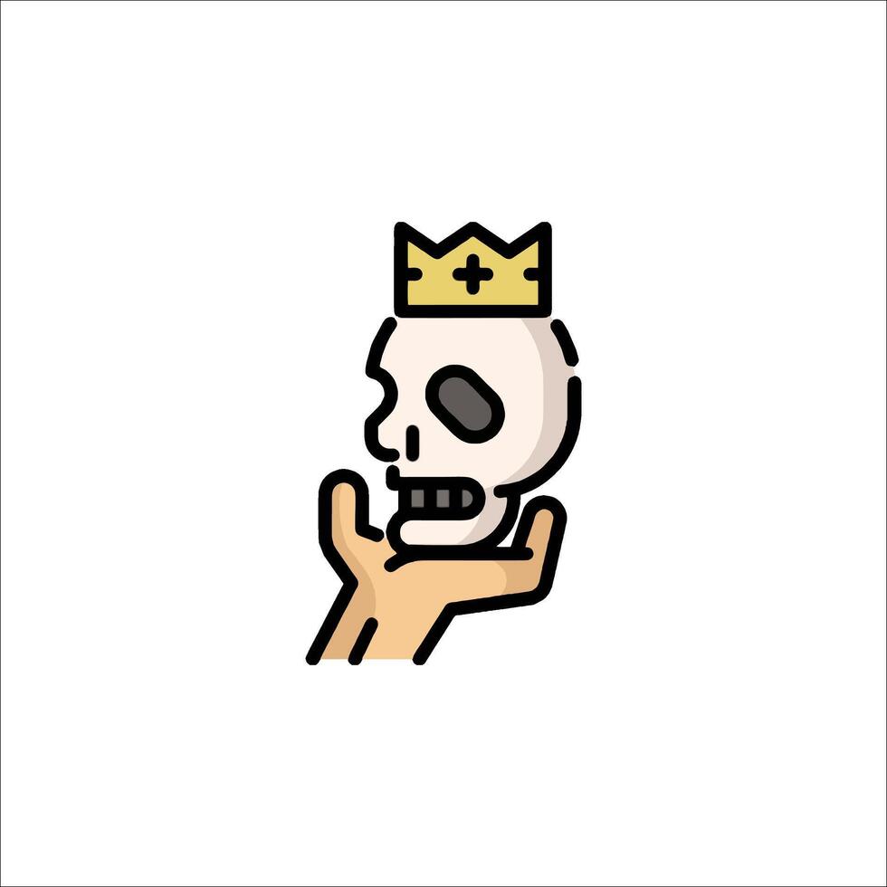 A skull with a crown on its head vector