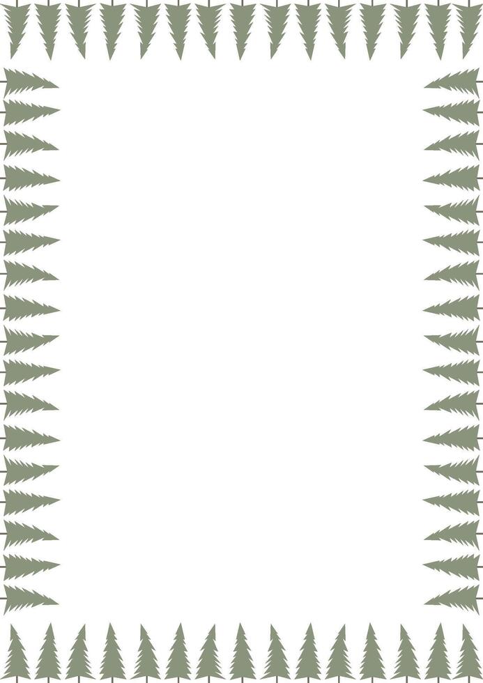 Pine tree forest simple frame. Nature template to write text matter. Tree elements on white background vector