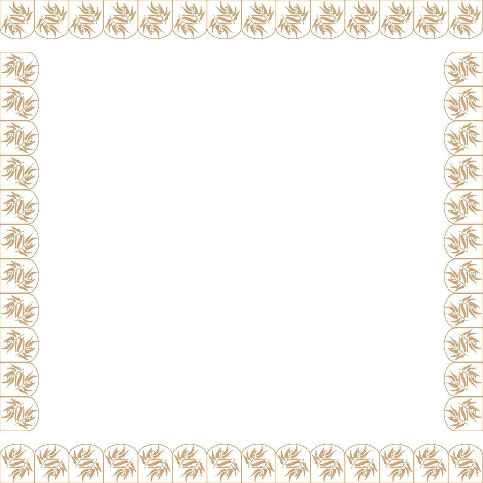 Hand drawn outline line art floral empty frame. Baroque floral vintage outline design concept vector